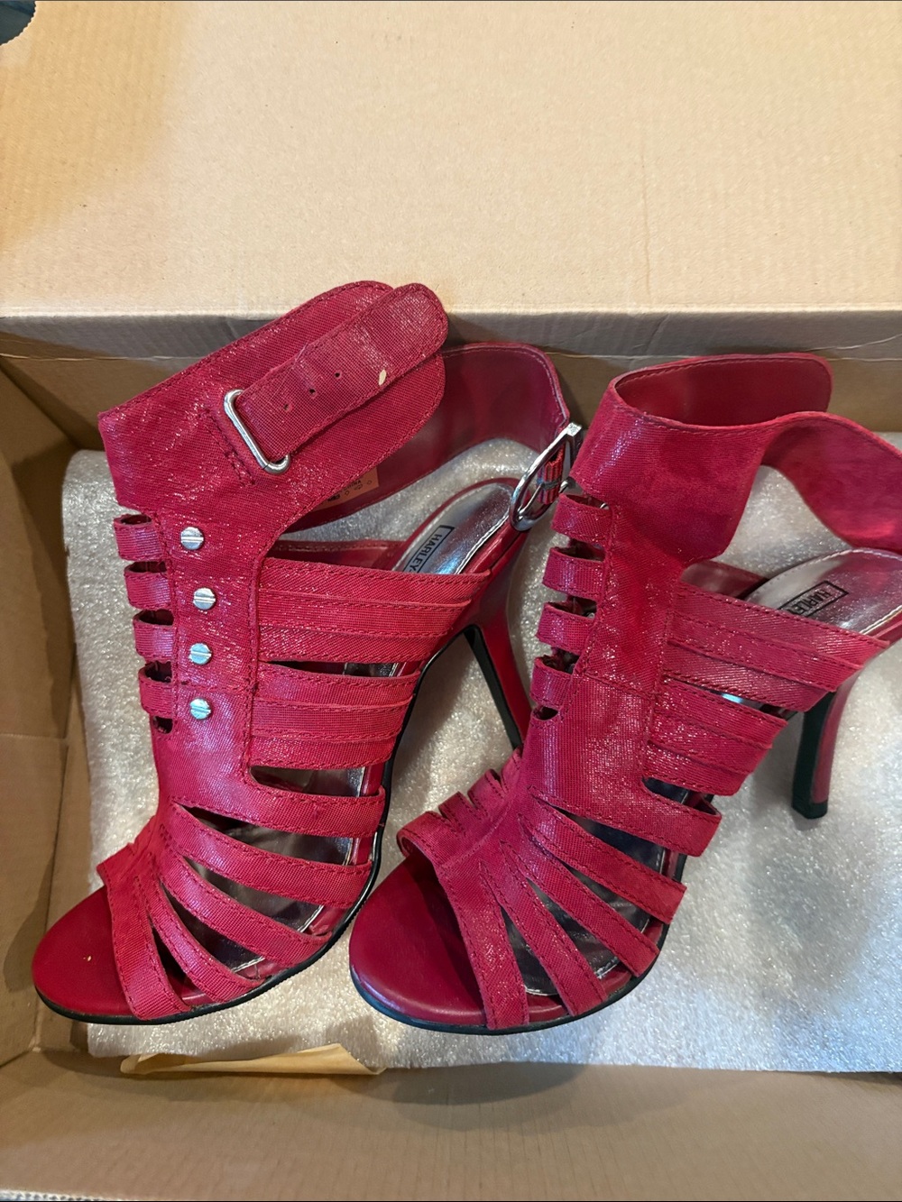 Harley-Davidson Red Strappy High Heel Sandals